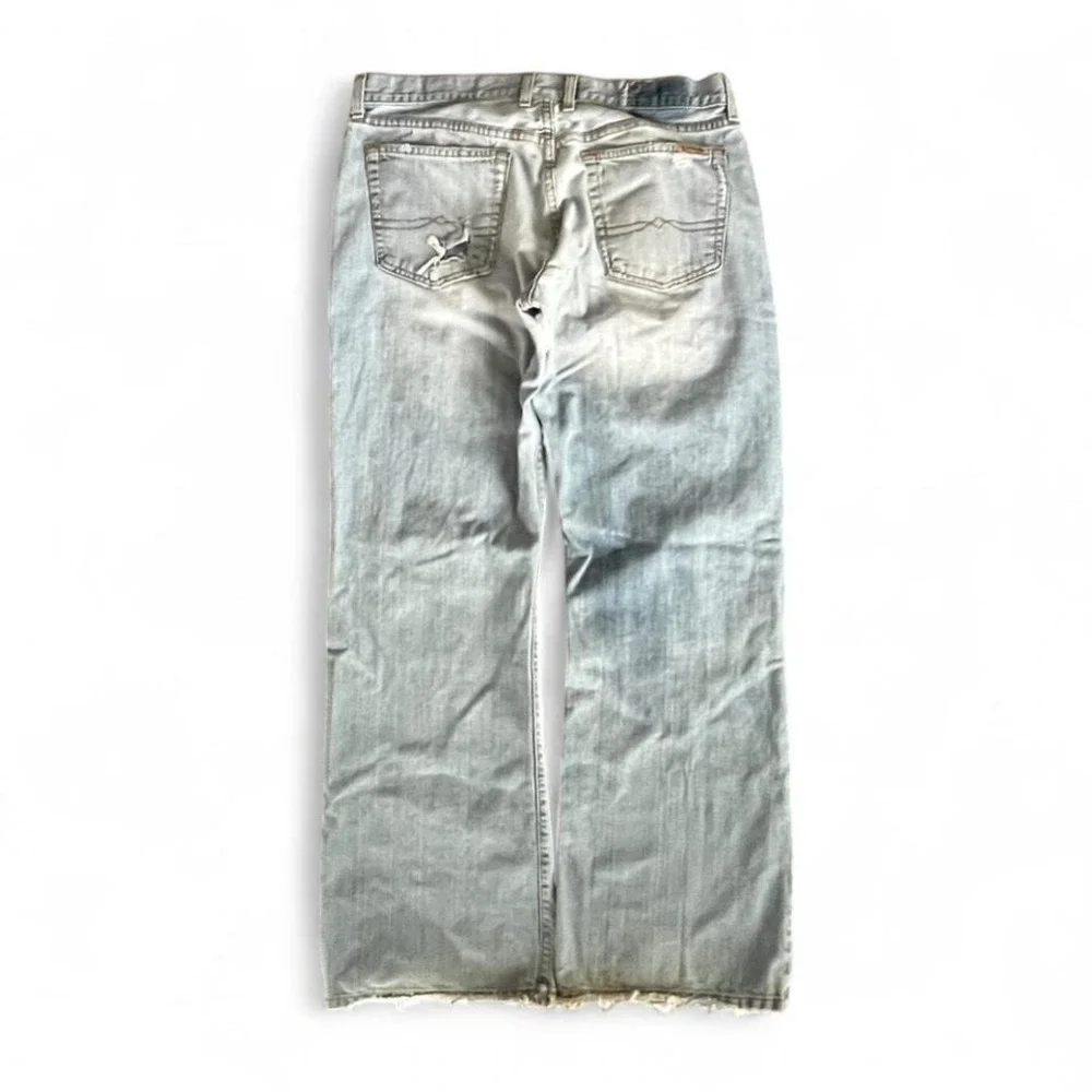 Lucky Brand Fender Block Jeans 34 Made USA Distressed Light Wash Denim